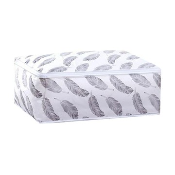 E.dot 印花棉被收納袋 半透明PEVA材質 羽毛小號  1個  55x36x20cm