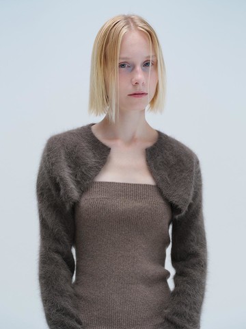 LAYERED TUBE TOP CARDIGAN (brown)
