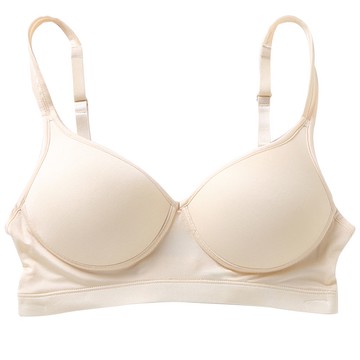 新款42針織100%桑蠶絲舒適透氣速幹親膚軟濡滑爽背心式一體式無鋼圈內衣睡眠舒服中老年文胸女夏季 恭