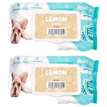 Absorb Plus 狠清爽寵物抗菌濕紙巾  80張  2包