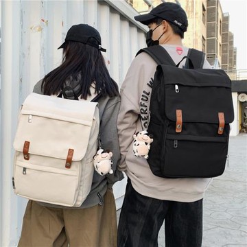 初中高中大學生書包女日系簡約帆布潮大容量背包ins百搭雙肩包男