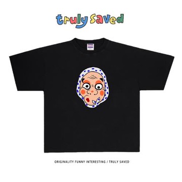 250克重磅純棉！日系卡通動漫油壺嘴人物印花oldschool短袖T恤ins