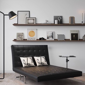 伸縮床 折疊沙發 單人折疊休閑椅坐臥兩用沙發床黑色沙發椅陽臺躺椅復古奶油風家用LL4800