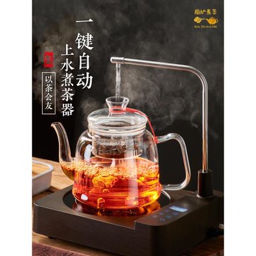 煮茶器煮茶爐自動上燒水一體機電陶爐家用圍爐泡茶具專用玻璃茶壺