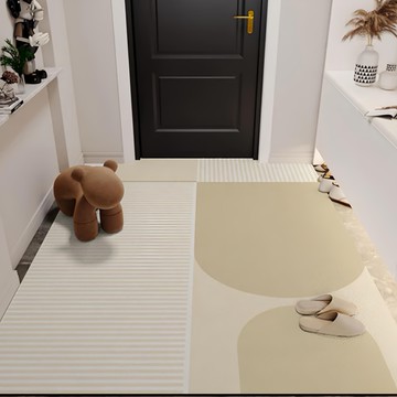 北歐風玄關PVC皮革地墊  90 x 60cm  星雅 米黃色  1個