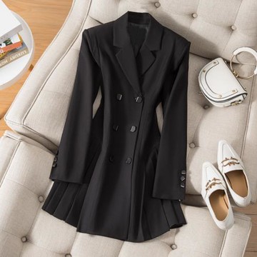 徐睿智同款連衣裙女秋冬重要場合西裝裙輕奢高級感氣質名媛女神范