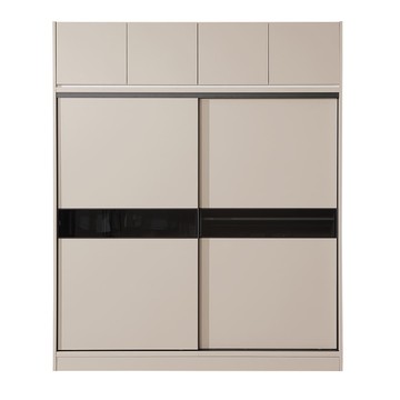 直人木業-RJ現代奶油風緩衝滑門高被櫥衣櫃204公分