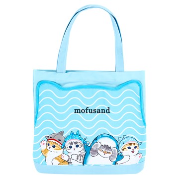 貓福珊迪 肩背包 聚酯纖維  39 x 37 x 1cm  鯊鯊 藍色