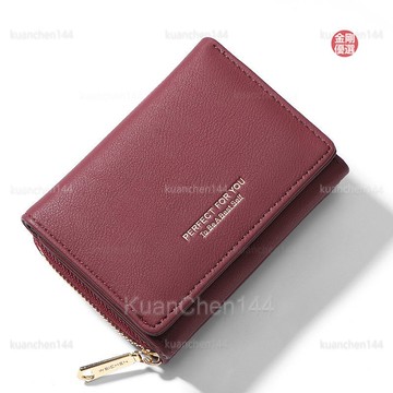 皮夾 真皮皮夾 皮夾男 錢包 卡包 零錢包 熱賣錢包女短款日韓版拉鏈零錢包簡約三折多功能皮夾女士卡包