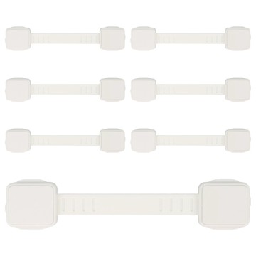 Aguard 抽屜櫃門雙向安全扣 可剪裁調整長短  白色  7個