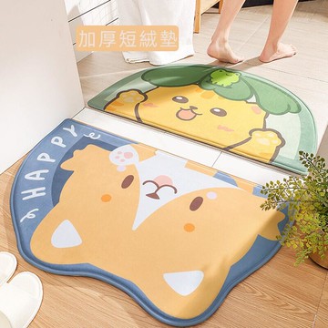 卡通 法萊絨地墊 入戶地墊 門口地墊 浴室防滑墊 衛浴地墊 腳踏墊 半圓地墊 吸水速乾 5080cm