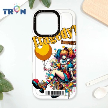 TRON iPhone 16 Pro 普普風小丑系列 防摔太空載具殼 透白 軟硬 手機殼