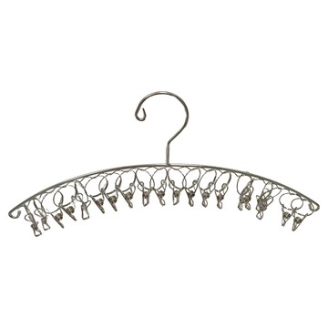 EDISH 弧形20夾晾襪架 防風設計  45.5 x 10.5cm  銀色  1組