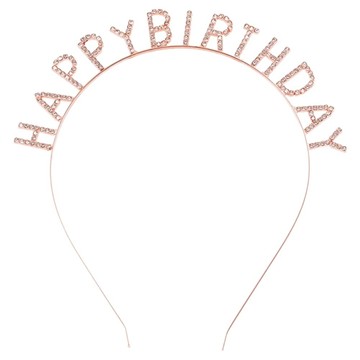 水鑽生日髮箍  玫瑰金色  1個