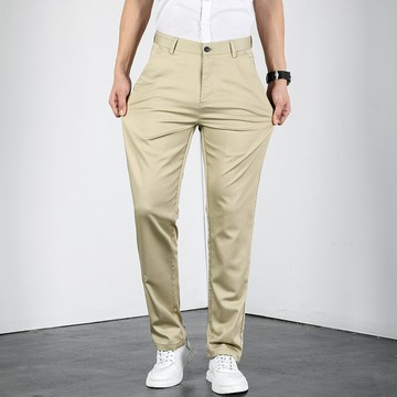 休閒褲長褲-薄款萊賽爾棉彈力休閒男褲子3色74er14【獨家進口】【米蘭精品】