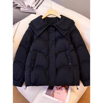 棉服女2024冬季新款高級感超好看棉襖小個子棉衣短款娃娃領外套潮