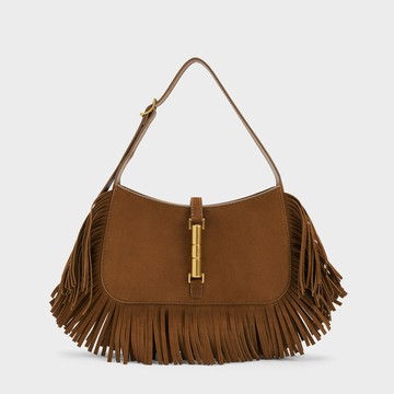 Cesia 仿麂皮流蘇肩背包