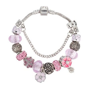 串珠手鍊 手環-甜美公主風清新小花水晶飾品情人節生日禮物女配件73kc34【獨家進口】【米蘭精品】