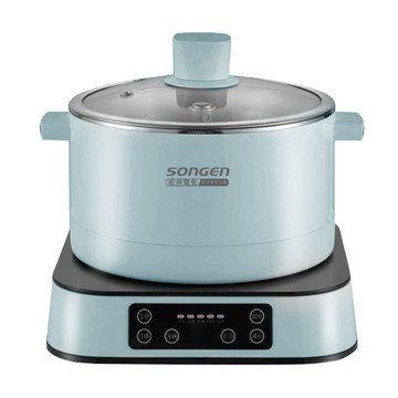 SONGEN 智慧升降湯料分離多功能料理鍋/電火鍋/電飯鍋/蒸煮鍋(SG-847C(B)附升降蒸盤)