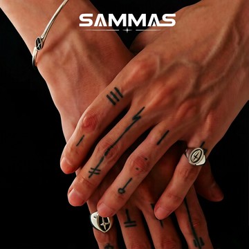SAMMAS🔥戒指 十字印章戒指 情侶戒指 個性戒指 百搭 開口 尾戒 男女 冷淡風 高級感 輕奢 指環 食指戒指