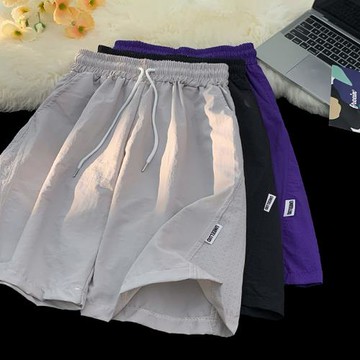 美式網眼速干短褲男夏季薄款冰絲外穿休閑透氣百搭寬松闊腿五分褲