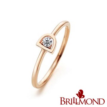【BRILLMOND】輕珠寶雅緻馬蹄9K金鑽戒(天然鑽石)