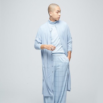 不可退換 /瞬眠-長版罩衫-迷霧藍