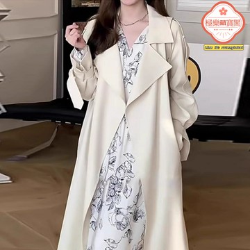 【小個子顯高】風衣女 中長款風衣 英倫風衣 西裝領風衣 過膝風衣 春秋外套 雙排扣設計 收腰顯瘦 通勤休閒百搭