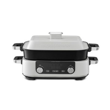 【morphy richards】5L多功能料理鍋/電烤盤(贈蒸格、5L深鍋、牛排烤盤、隔熱手套)