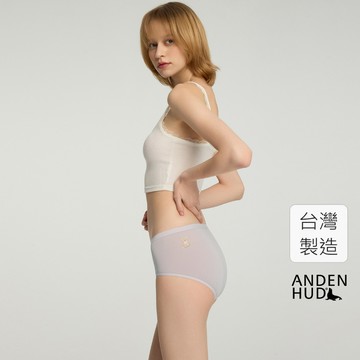 【Anden Hud】抗菌系列．高腰三角內褲(清透紫-蝴蝶結熊) 純棉台灣製