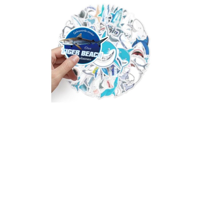 シャーク ステッカー 50枚セット PVC 防水 シール サメ 鮫 ジョーズ jaws メガロドン スーツケース MacBook |  LINEショッピング