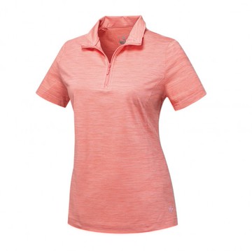 【【蘋果戶外】】山林 51P02 50 粉橘 女 膠原蛋白透氣排汗衣 POLO衫 短上衣 吸濕快乾拉鍊式立領 春夏 Mountneer