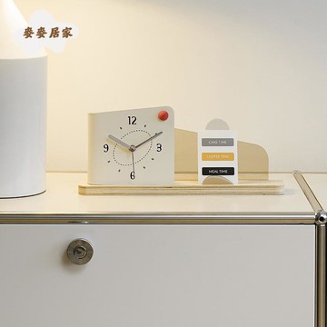 入戶玄關桌面 時鐘 奶油風 裝飾 擺件電視柜 創意 表擺臺式[DD0508001]
