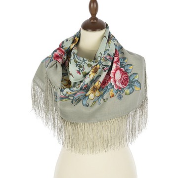 正品 Pavlovo Posad 俄羅斯披肩柔軟圍巾 100% 羊毛 89x89 厘米 1604-10