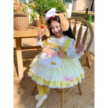 mini洛麗塔女童公主裙春夏廚師狗餅餅兒童迪士尼可琦安卡通連衣裙