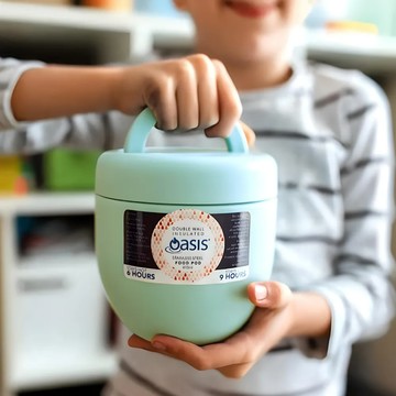 澳洲 Oasis 蛋型真空保溫食物罐 600ml - 燕麥白