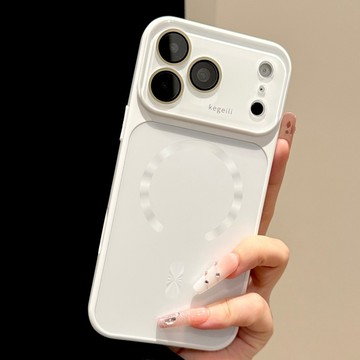 蘋果18Promax手機殼iphone17pro新款白色大視窗磨砂背板磁吸殼16鏡頭膜按鍵全包15簡約14防摔保護套