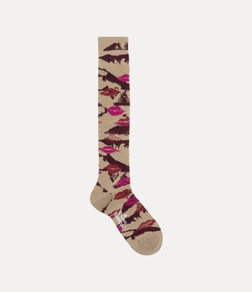 Vivienne Westwood High Sock Kisses Beige 6-8 Unisex