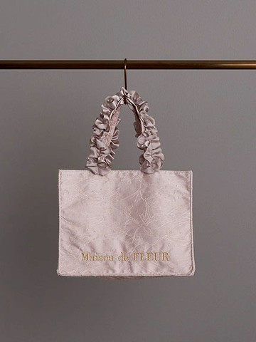 典雅蕾絲荷葉褶邊方形手提包【S】(08000140000) - Maison de FLEUR