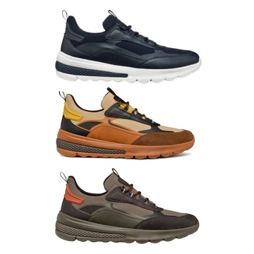 【GEOX】男鞋 休閒鞋 黑/藍/棕/綠 SPHERICA™ 零衝擊避震運動鞋 4色 新品