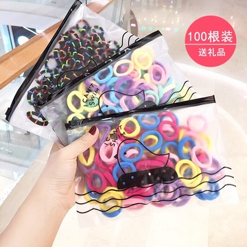 兒童發繩小女孩扎辮子頭繩粗款無縫皮筋糖果色發圈潮妞配飾品