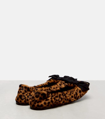 Prada Leopard-print calf hair ballet flats