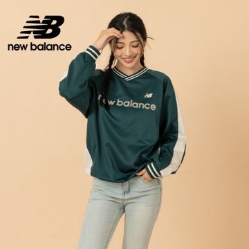 【New Balance】緞面長袖上衣_女性_綠色_WT61145IAAV