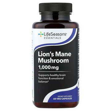 LifeSeasons, 猴頭菇，1000 毫克，60 粒素食膠囊（每粒膠囊 500 毫克）