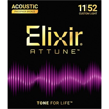 【兩件折扣】Elixir ATTUNE 21027 (11~52) 民謠吉他弦 木吉他弦 吉他弦 磷青銅 頂級木吉他弦