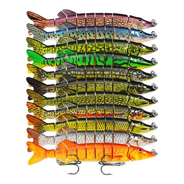 【TTFF】現貨11色假餌中號狗魚8" 20cm/66g大型路亞餌多節魚海釣船釣仿生假餌漁具批發