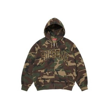 Supreme Cracked Raglan Hooded 裂紋印刷 拉鍊 連帽外套 迷彩綠色 SS26SW81-WO