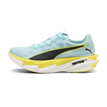Puma Deviate NITRO Elite 4 女鞋 淡水藍黃色 輕盈 透氣 厚底碳纖維 慢跑鞋 31212803