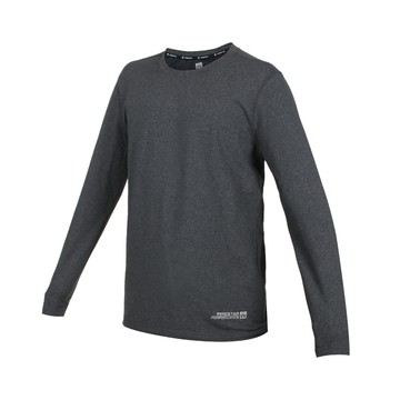 firestar 男彈性保暖圓領t恤-休閒 長袖上衣 麻花深灰銀