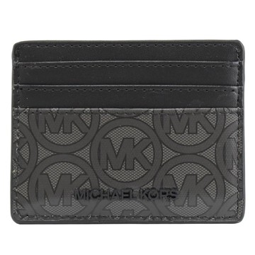 MICHAEL KORS JODIE 圓標MK印花隨身名片卡夾.黑